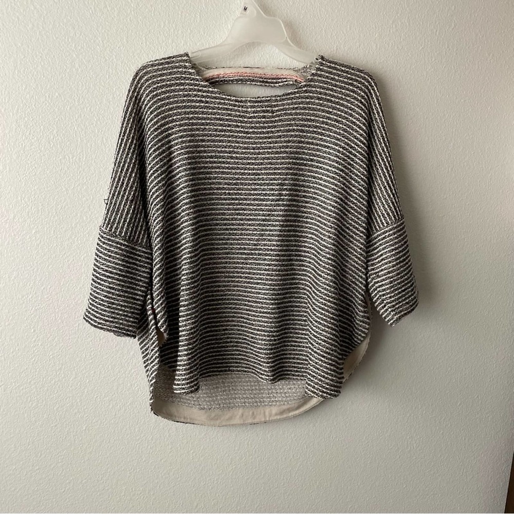Anthropologie Deletta Textured Stripe Sweater